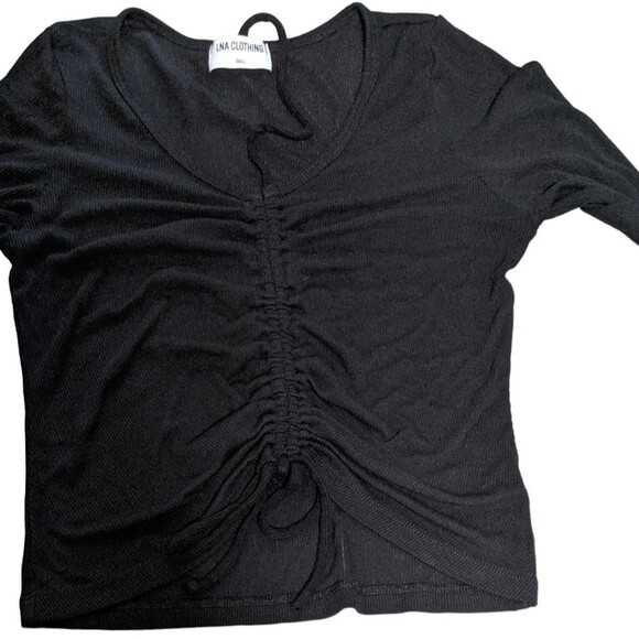 LNA clothing Ruched Rib knit Top small - Picture 6 of 8